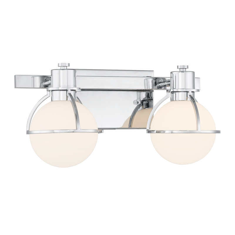 Pierce 2-Light Bathroom Vanity Light in Chrome, 7.5" H x 15.5" W x 5.13" D, 2 Lights, Chrome
