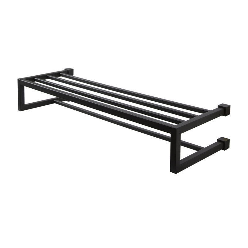 Quadro Wall Mounted Towel Rack, Matte Black