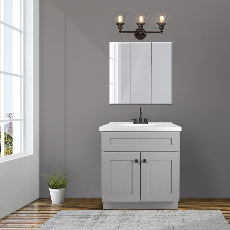 Éclairage de salle de bain à intensité variable 3 lumières Vannatta, Noir mat