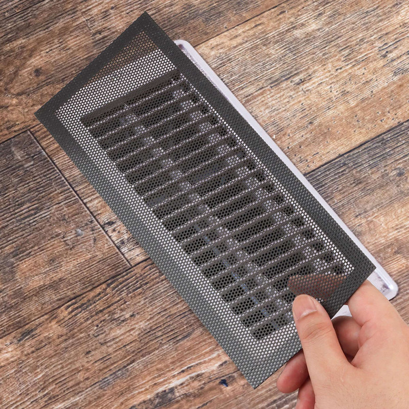 Paquet de 4 filtres de ventilation magnétiques pour registre de plancher, 4 x 10 pouces, Noir