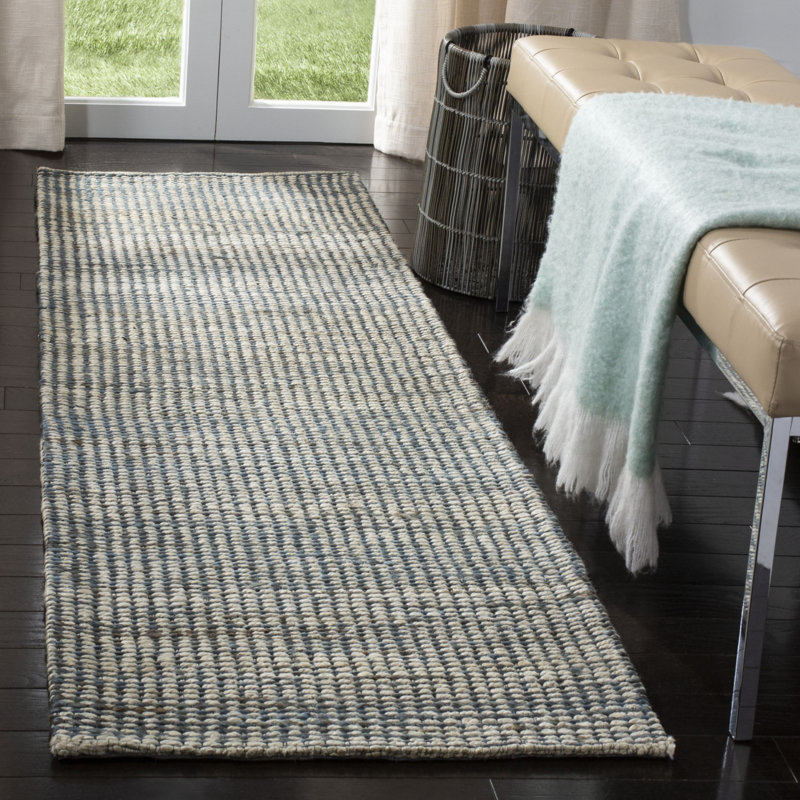 Zaragoza Hand Loomed Jute And Cotton With Latex Solid Color Rug, Runner 2'3" x 8'