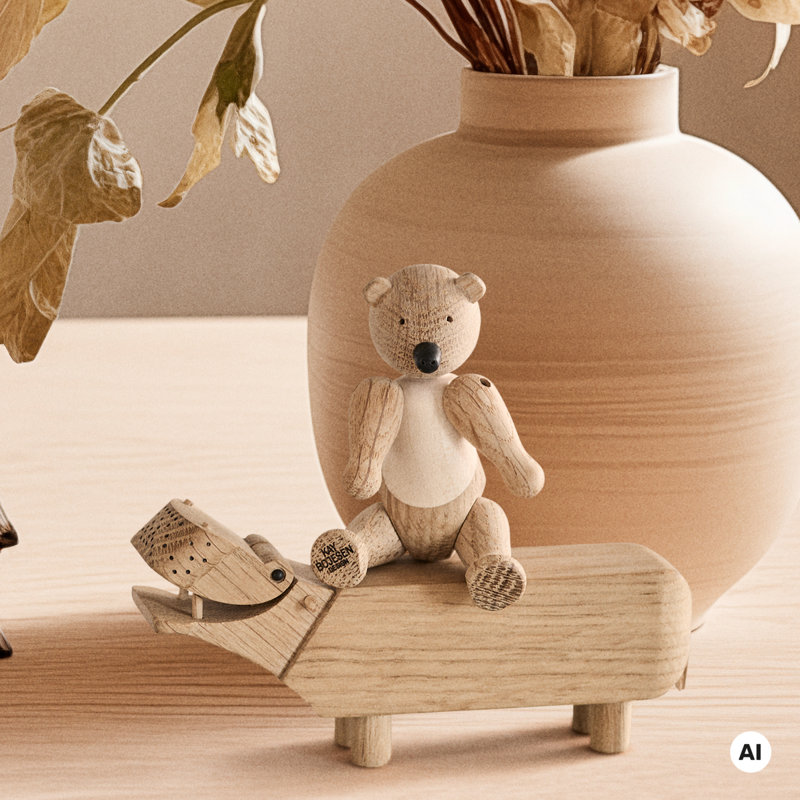 Kay Bojesen Liliput Hippo, Oak, H: 2.4"