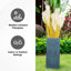  Grand pot à fleurs rectangulaire en béton 20 pouces, grand pot à fleurs extérieur / intérieur léger avec drainage pour le patio (gris anthracite)
