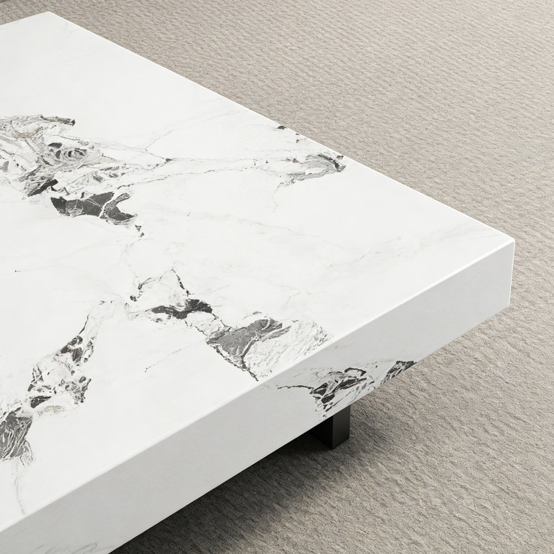 Table basse Minimalist Home, Blanc / Gris, H 11,81 po x L 31,49 po x l 31,49 po