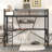 Full Size Metal Loft Bed with Desk and Storage Shelf, Space-Saving Black Workstation Bed for Teens, Dorm or Bedroom-993112434-993112437