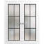 Portes françaises doubles solides | Verre givré Planum 2122 | Garnitures de cadre en bois massif | Portes robustes de chambre à coucher pour garde-robe-109698931-109698928