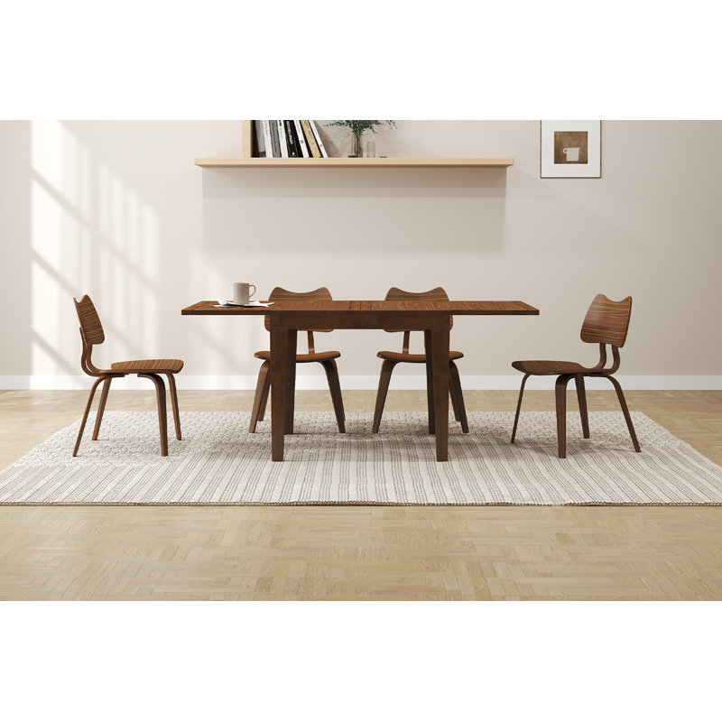 Modern Dining Chairs With Backrest, With Solid Wood Frame, For Dining Room/Living Room, Espresso Wood