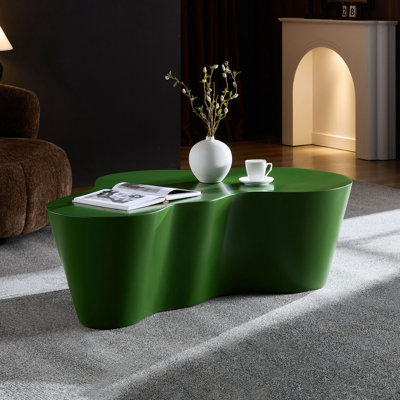 Table basse de 50 pouces de forme unique en fibre de verre robuste pour le salon