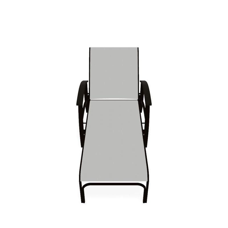 Belle Isle Outdoor Chaise Lounge, White 6D Sunbrella®, Beachwood P40, Textured Kona
