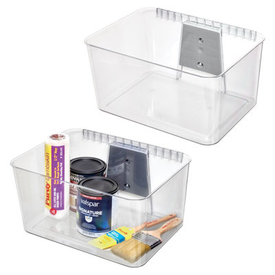 Large Wallspace Storage Bin and Bracket - Wall-Mounted Storage Bins for Garage, Laundry Room, and Pantry