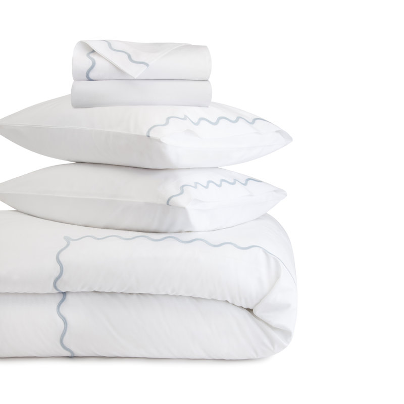 Ripple Bedding Duvet, Queen Duvet Cover, White/Gray