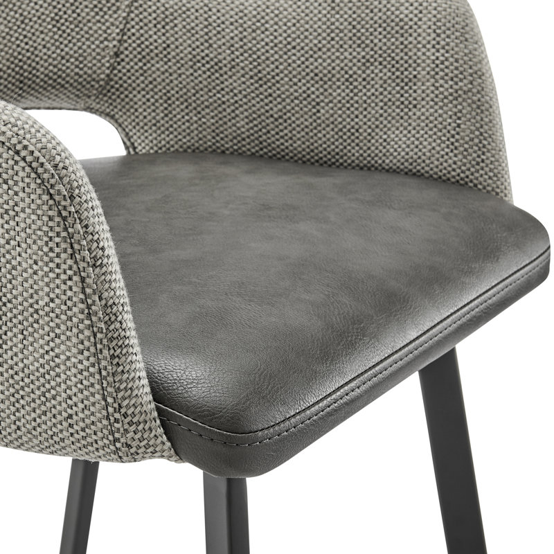 Tabouret de bar et de comptoir Ivonne, Tabouret de bar (siège d'une hauteur de 29,34 po), Similicuir gris foncé