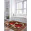 Tapis rouge foncé en laine noué à la main de conception unique 4 pi 3 po x 6 pi 5 po Haajrah