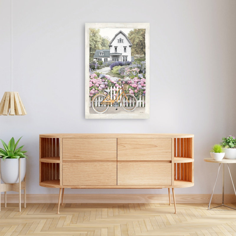 «Farmhouse Flower Garden Contemporary Hydrangea Landscape Spring», reproduction d'art murale, H 48 po x l 32 po