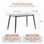 Grande table de salle à manger moderne en pierre avec base en métal robuste pour cuisine 1,6 m