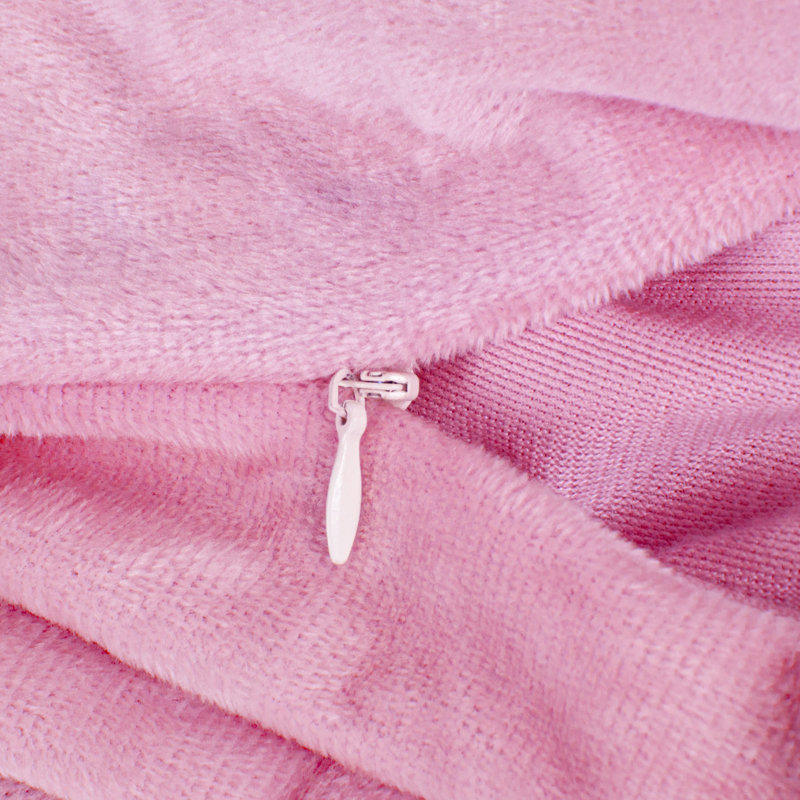 Housse de coussin carré à fermeture à glissière, housse en velours de luxe, très douce - NTBAY, Rose / Mauve