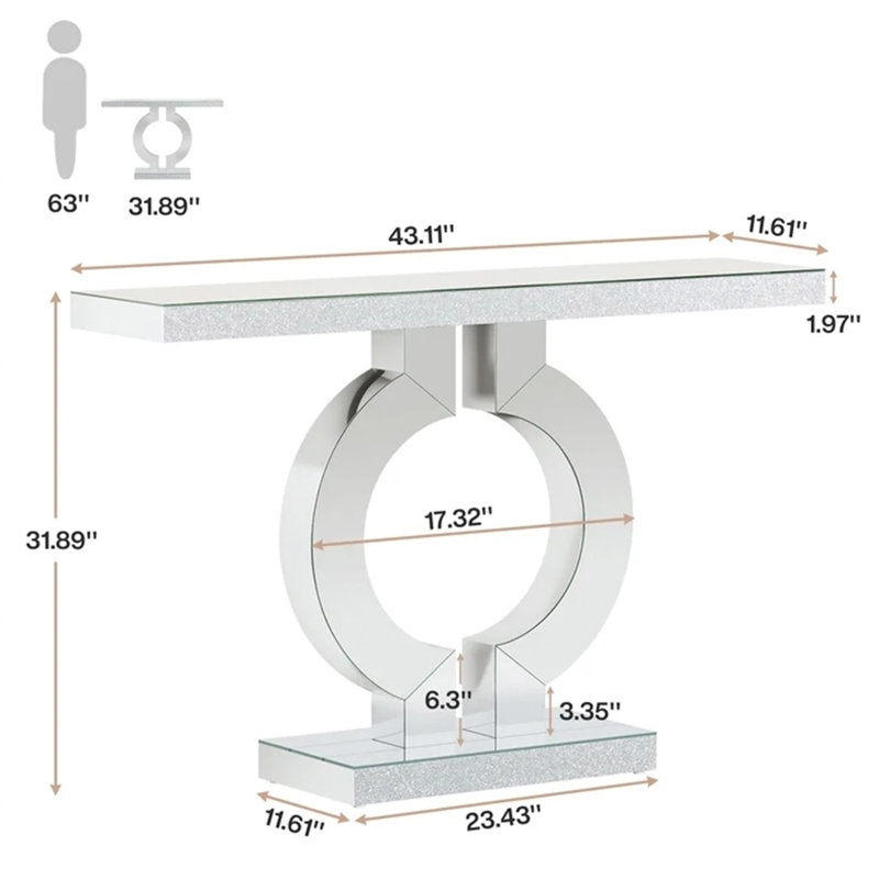Table de couloir à miroir