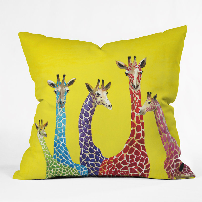 Clara Nilles Jellybean Giraffes Throw Pillow, 20" x 20"
