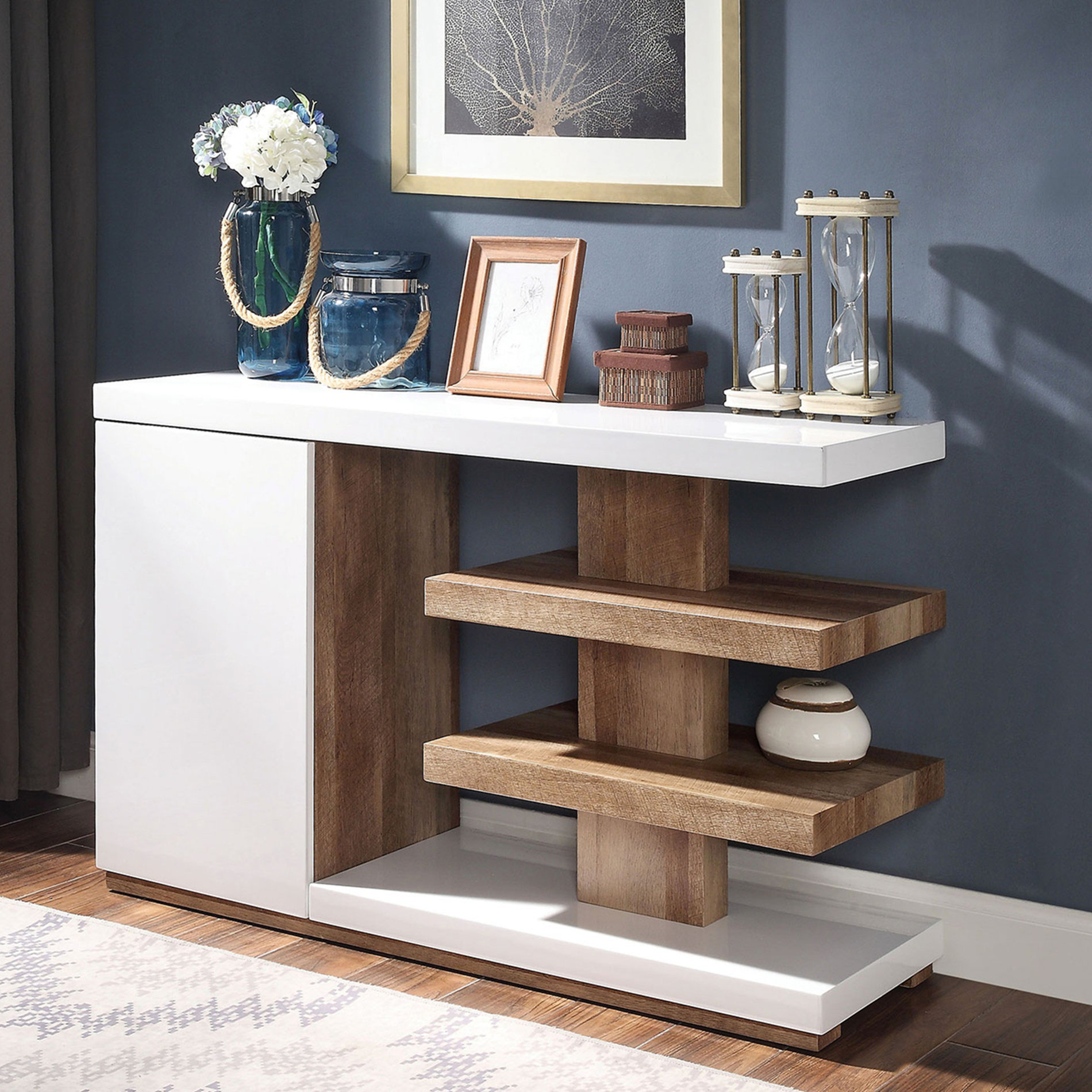 Hokku Designs Modern Contemporary Style Sofa Table Two Tone Design ...