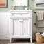 Meuble-lavabo moderne de 24 po avec lavabo en céramique - 2 portes à fermeture en douceur avec organisateurs et tiroir basculant, tablette réglable, armoire de rangement compacte pour petites salles de bain-2026748461