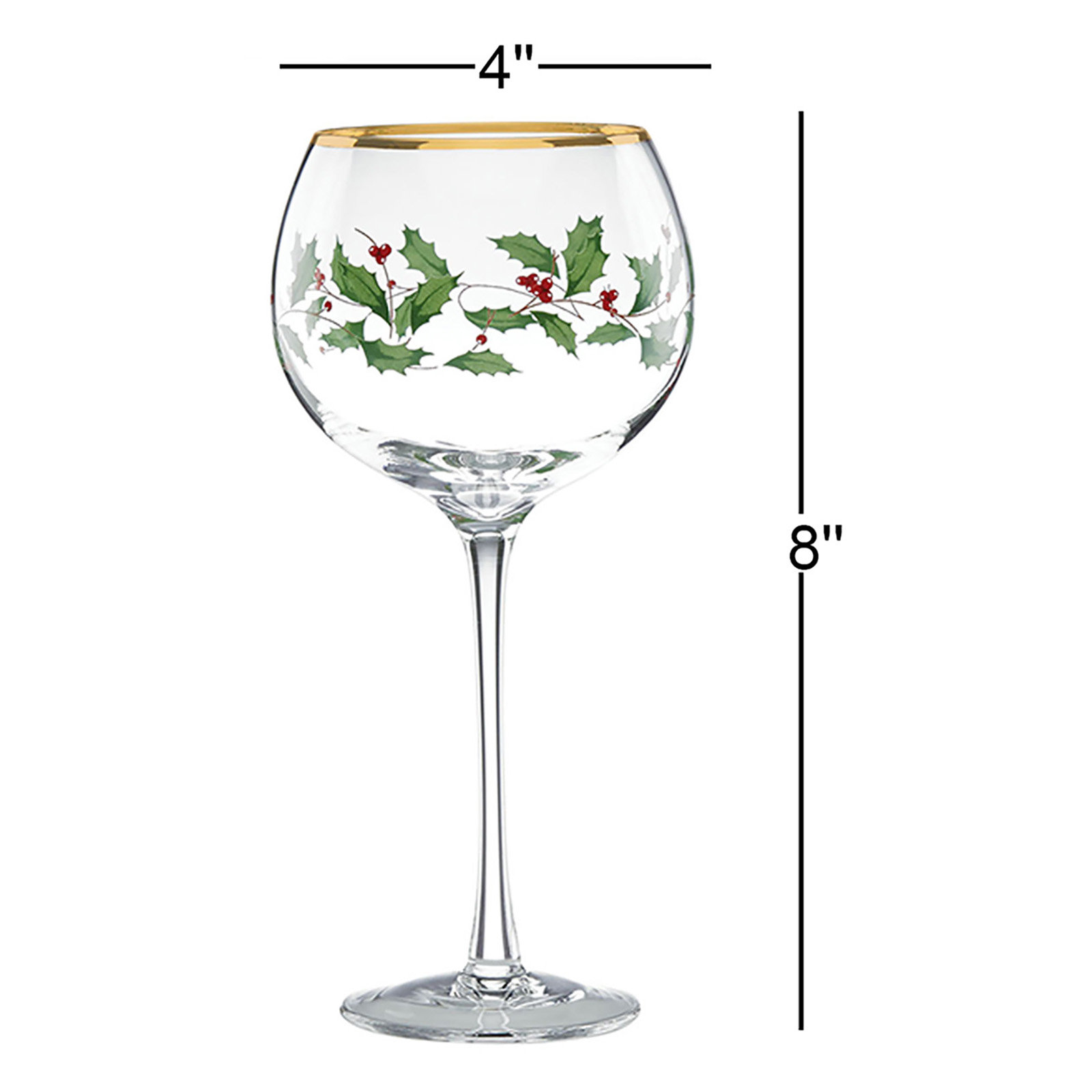 Holiday Balloon 16 oz. Red Wine Glass