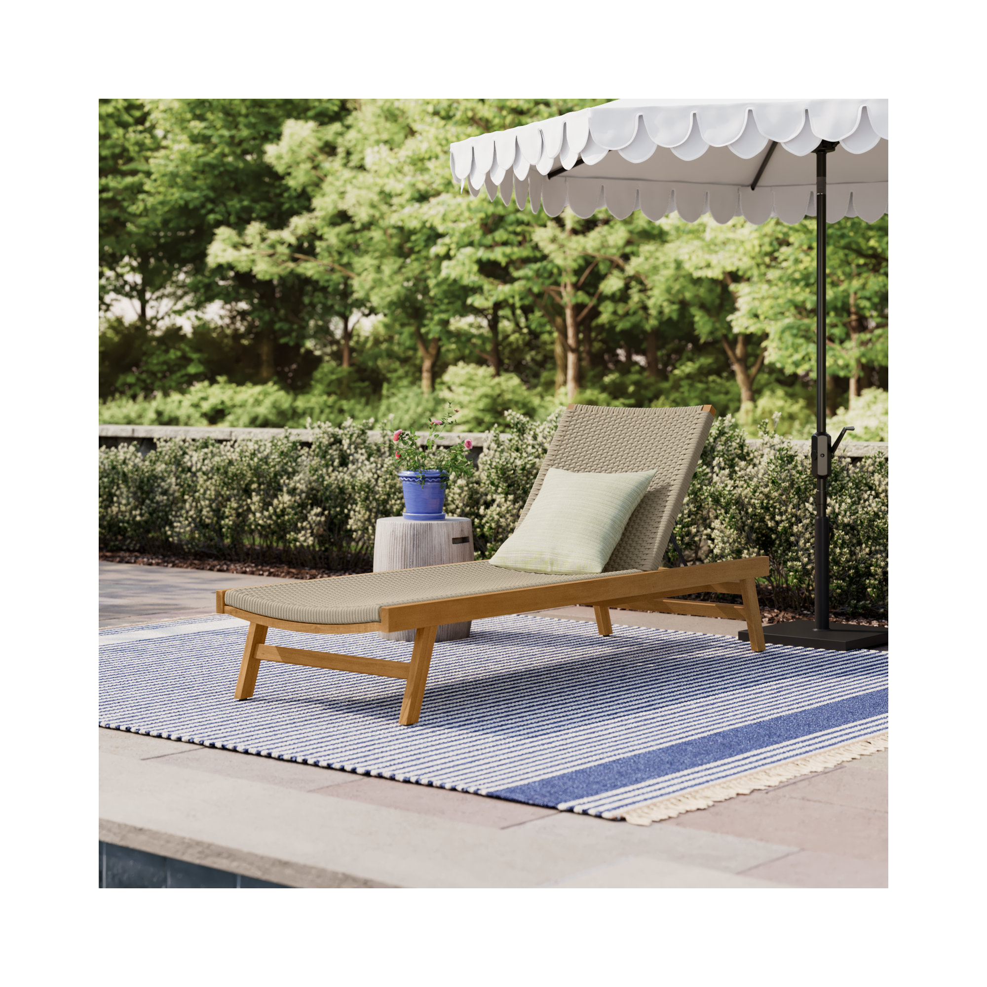 Neecy 27.5'' Outdoor Teak Chaise Lounge, Natural Teak/Brown