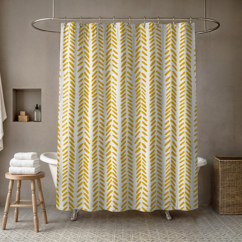Rideau de douche simple Alline, Jaune