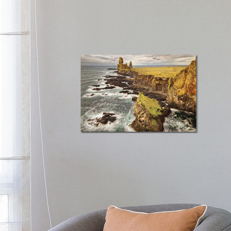 Iceland, Snaefellsnes Peninsula, Londrangar Cliffs by John Ford - Wrapped Canvas Print, 45.72cm H x 66.04cm W x 1.91cm D