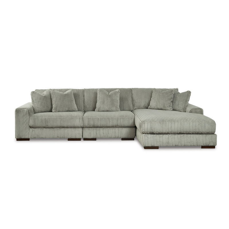Lindyn 3 - Piece Upholstered Sectional, Gray Polyester, Right Hand Facing