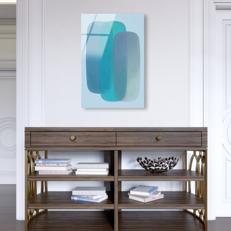 Teal Gradients Print by Oliver Gal, 15"H x 10"W, High-Gloss Acrylic Print
