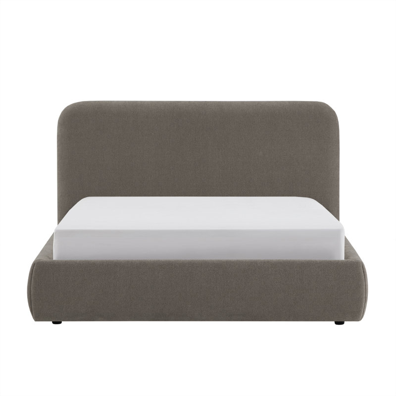 Lit plateforme tapissier Bella, Grand, Chenille Elite cendre
