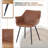 Haglund Leather Dining Chair with Powder-Coated Iron Legs Accent Side Chair Foam Padded Seat Versatile Kitchen Chair for Modern Home and Kitchen-123386570-68459894