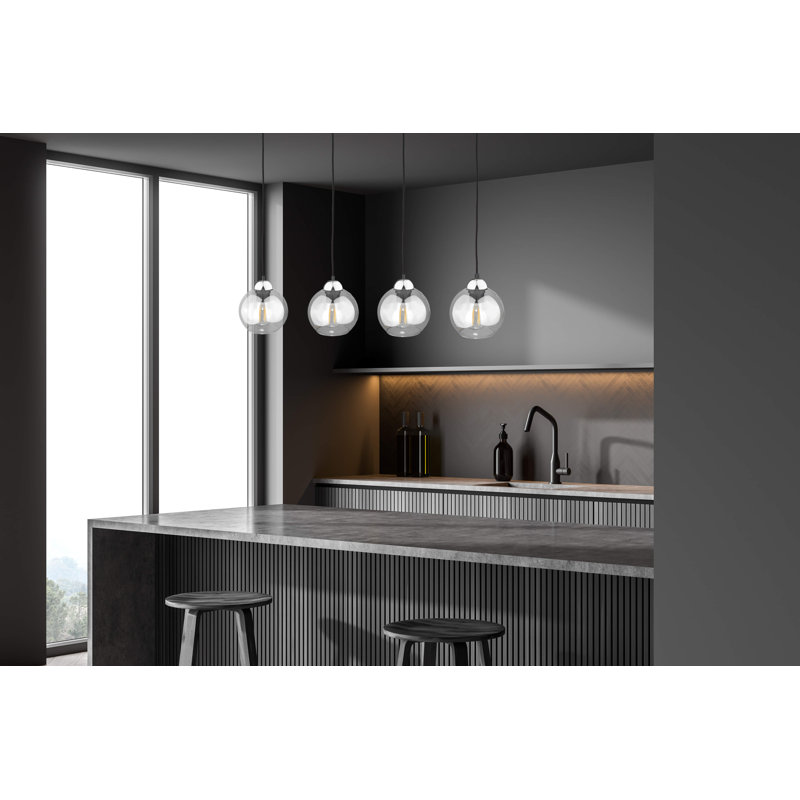 Bernier 4 - Light Kitchen Island Pendant, Black/Silver