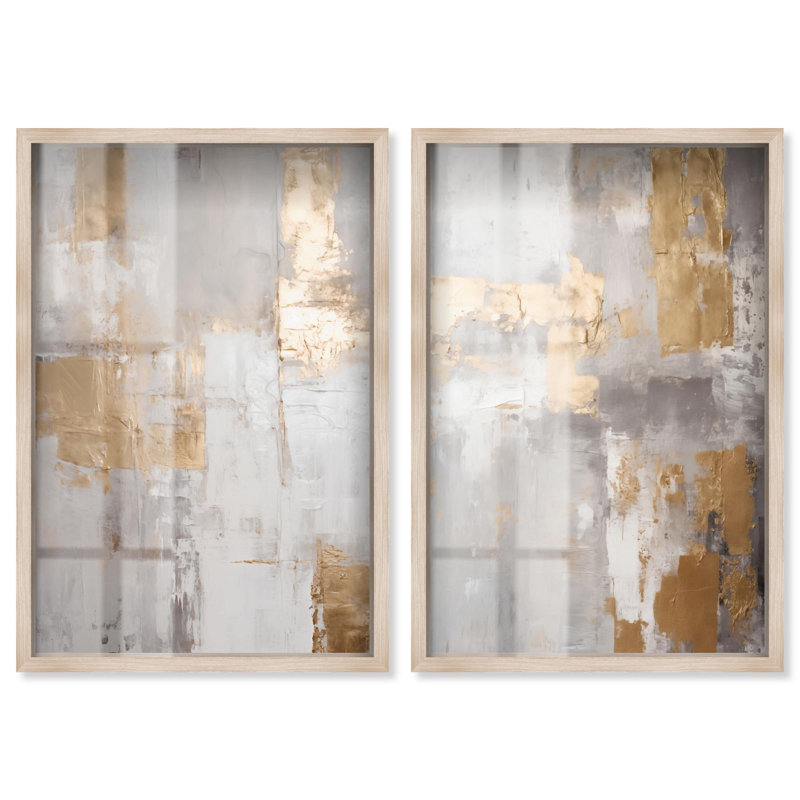 Tranquility Gold Art , Crème, crème, 55" H x 37" W
