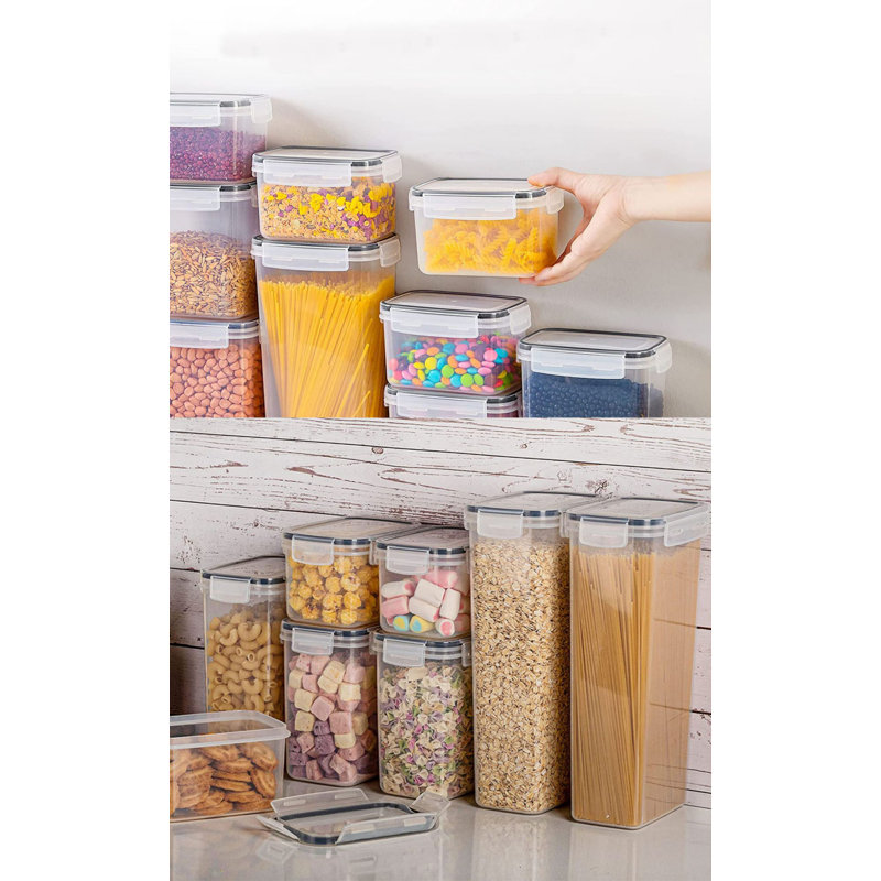 Contenants de rangement pour aliments empilables et étanches de Daleah, Transparent/noir