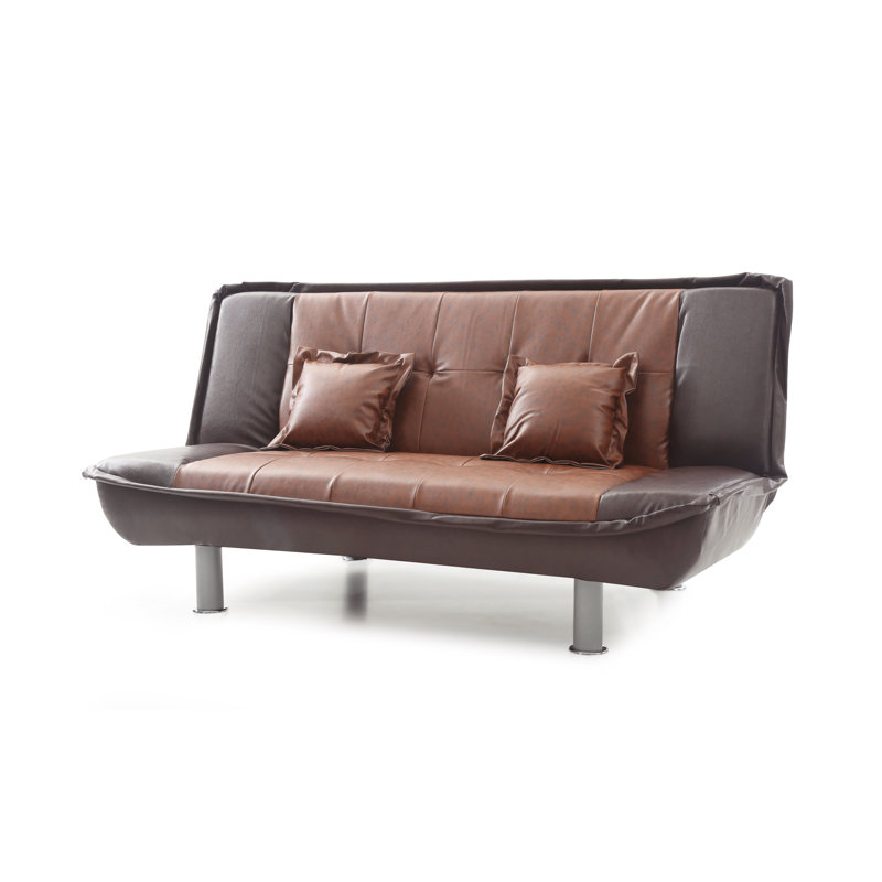 Astral Lionel Sofa Bed, Burgundy/Brown  Faux Leather