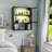 Metal Wall Cabinet with Glass Doors and LED Lights-1174167512