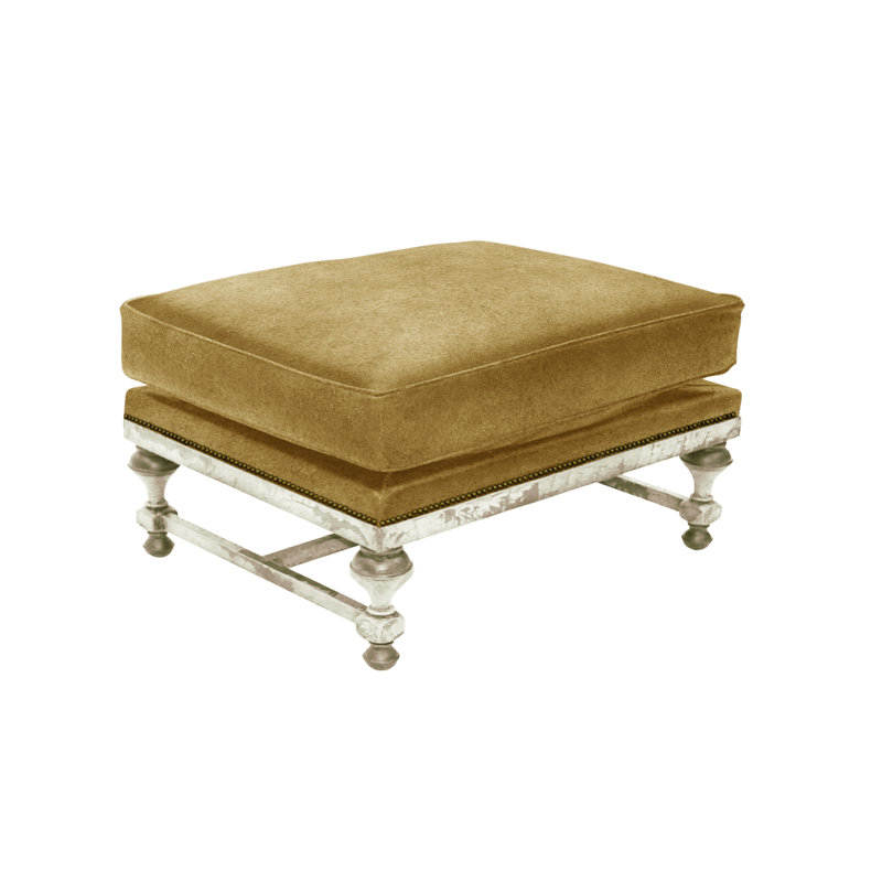 Ottoman, Guinevere Pewter, Brushy Bayou