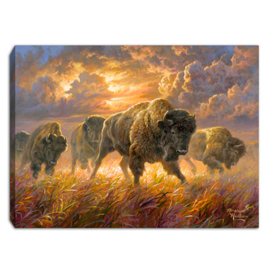 Running Buffalo 8x6 Lighted Back Canvas
