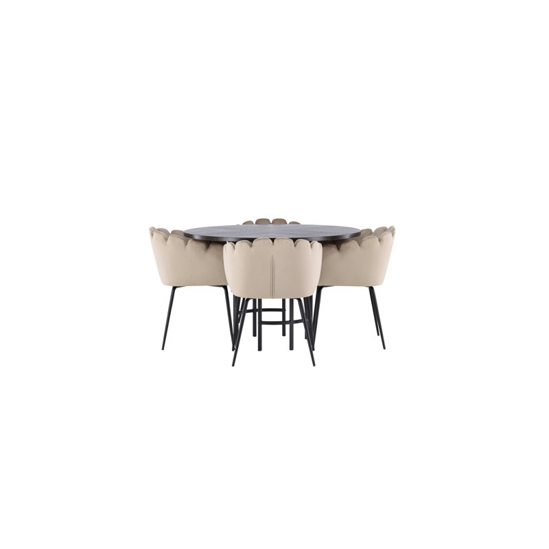 Adaline 4 - Person Dining Set, Brown
