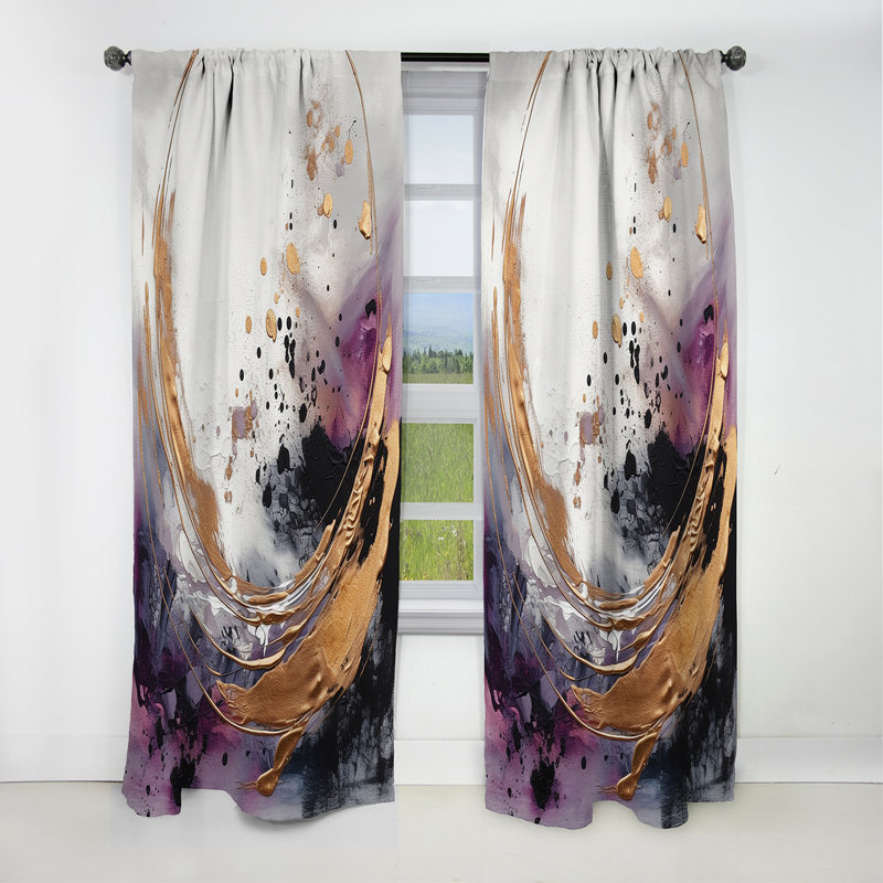 Stricker - Rideau occultant en marbre marbré abstrait - 1 panneau, L 52 po x L 95 po
