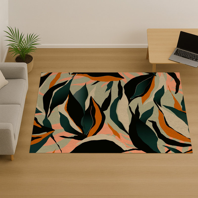 Floral Area Rug, Rectangle 155 x 230 cm