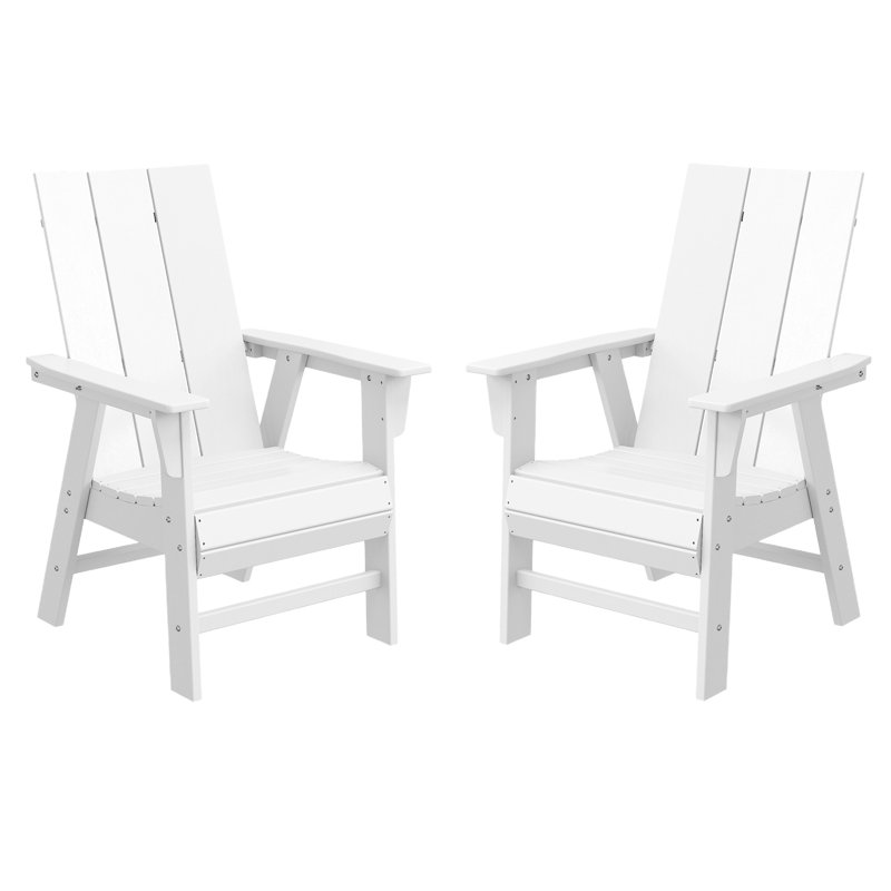 Ensemble de 2 chaises Adirondack Modern Curveback, White
