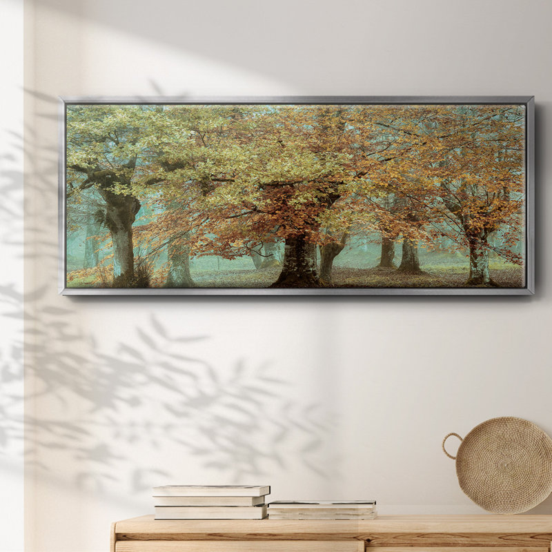 Teal Tree- Framed Canvas, 24" H x 60" W