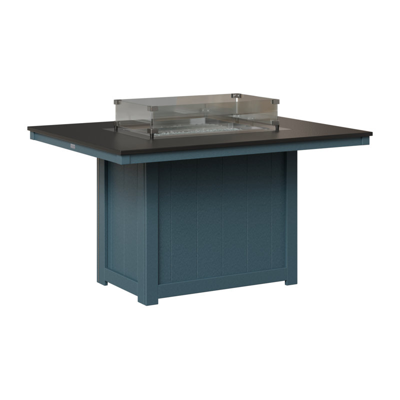 Foyer de table rectangulaire 54 po Berlin Gardens Donoma, Plateau martelé noir avec base en ardoise