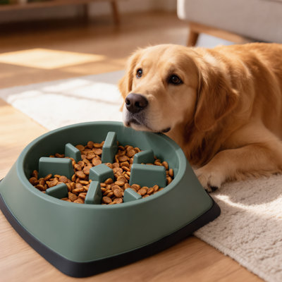 Bol pour chien à alimentation lente sans saupoudrer 1 tasse de sauge vert - sans BPA