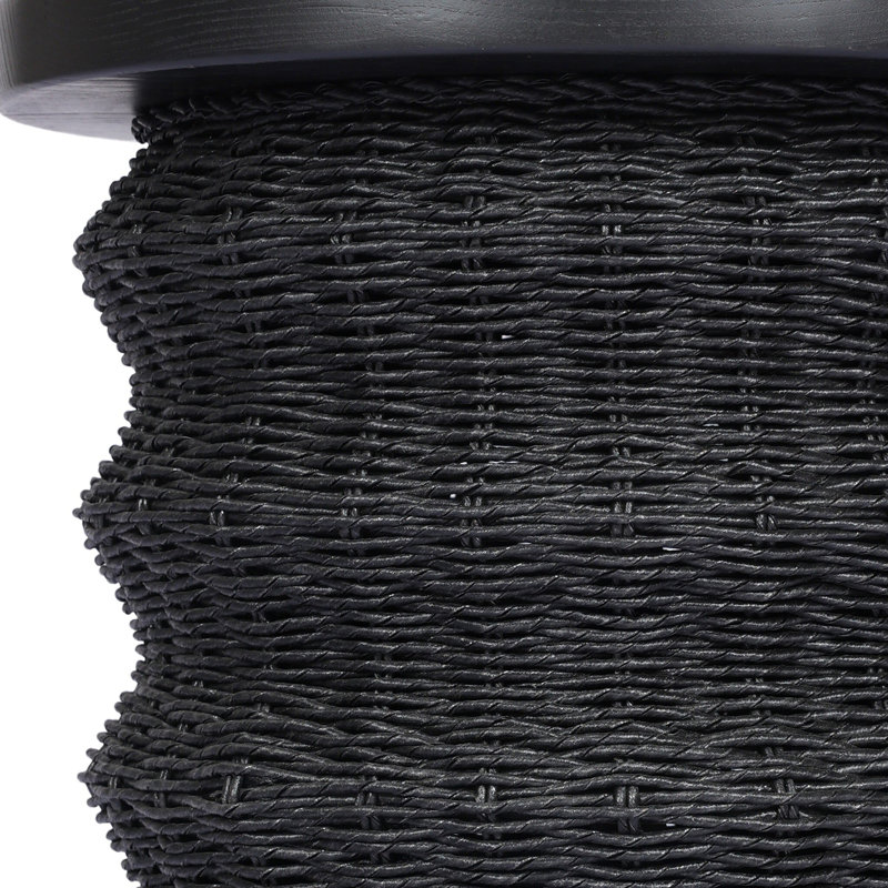 Brailey End Table-Smoked Natural Sungkai, Black Stained Sungkai