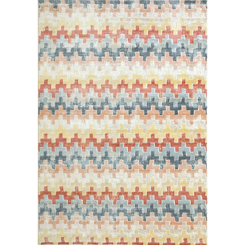 Pridbjorn Chevron Indoor Rug, Rectangle 7'10" x 10'