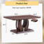 Table basse rectangulaire moderne en bois de noyer foncé à motif d'autocollants moderne et minimaliste, idéale pour une atmosphère de maison calme et confortable