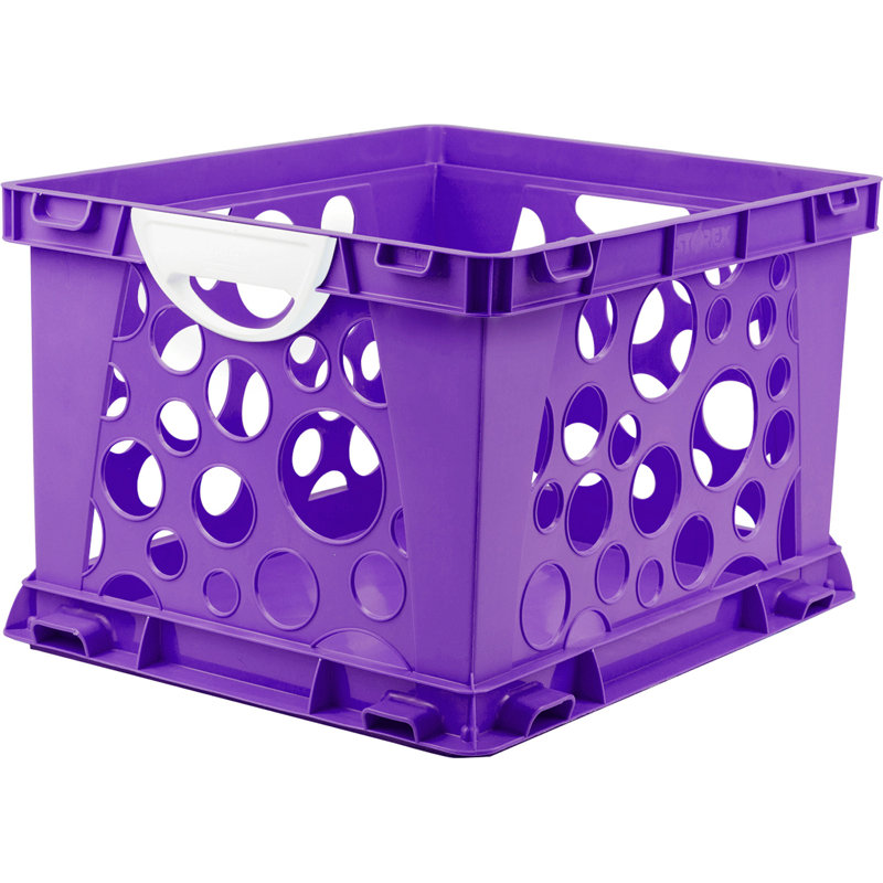 Casier de classe empilable cube Crate, Mauve, H 10,75 po x l 16,5 po x P 13,5 po